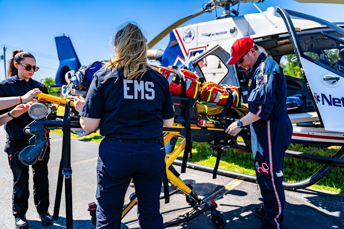 EMS crew with stretcher